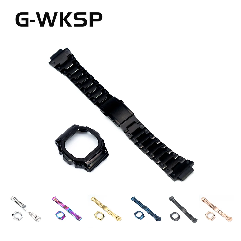 DW5600 5610 Черный набор ремешок для часов Часы Ободок аксессуары Металл Нержавеющая сталь