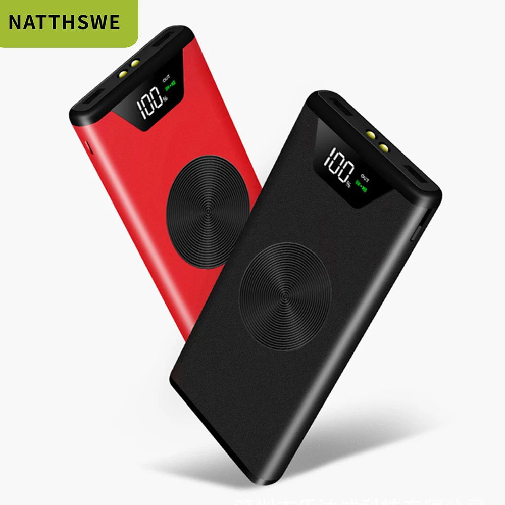 Портативное зарядное устройство NATTHSWE 10000 мА/ч внешний аккумулятор двойной USB