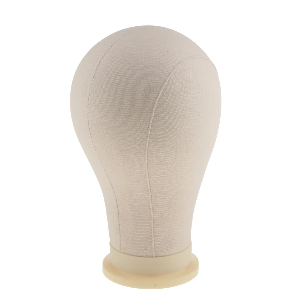 Canvas  Block Mannequin Head Hair Wig Making Hat Display Doll with Mount Hole Circumference 23'' Height 13.7''