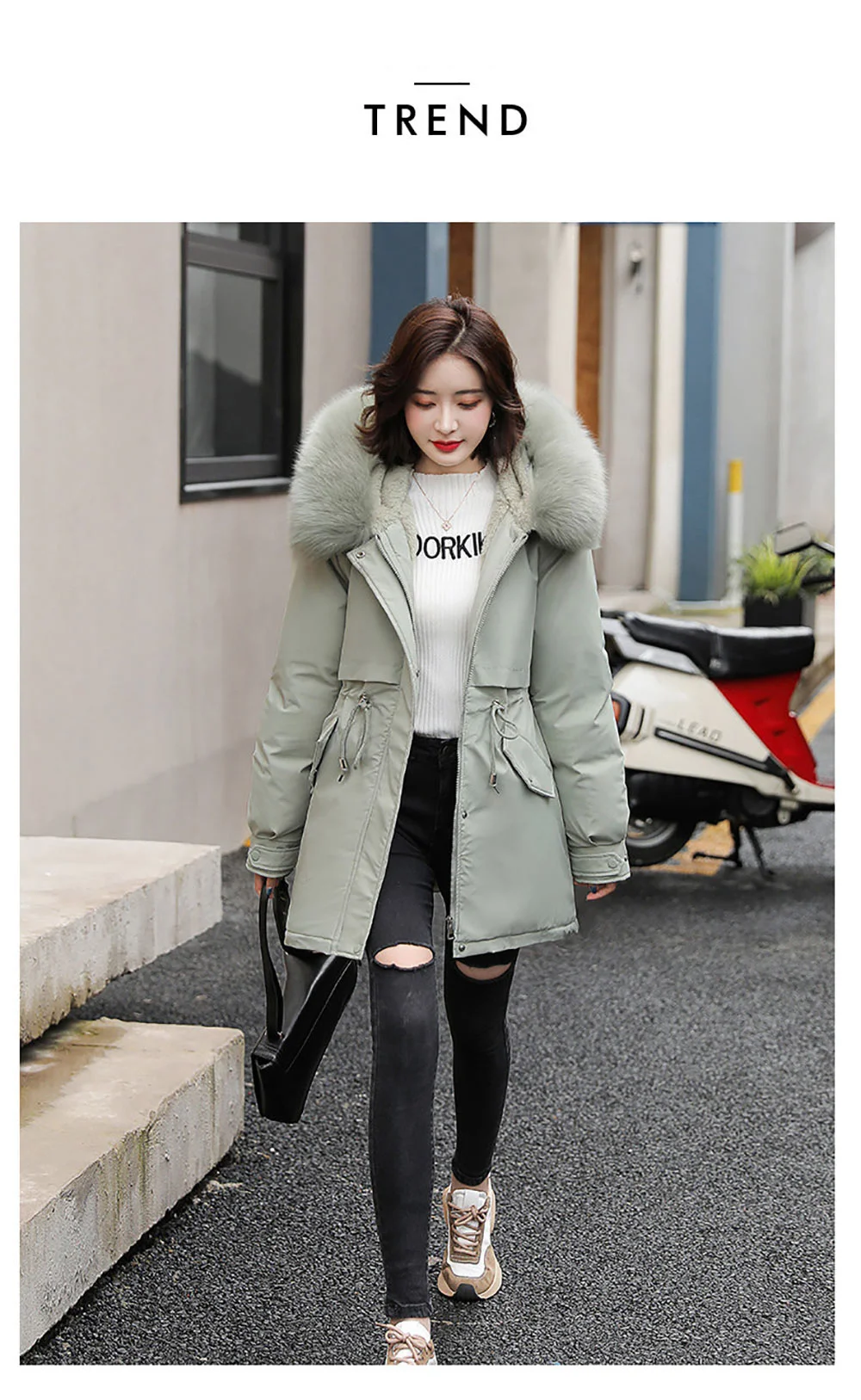 black puffer coat womens 2021 New Fashion Long Winter Coat Women Clothing Wool Liner Hooded Parkas Slim With Fur Collar Warm Winter Jacket Women petite long puffer coat