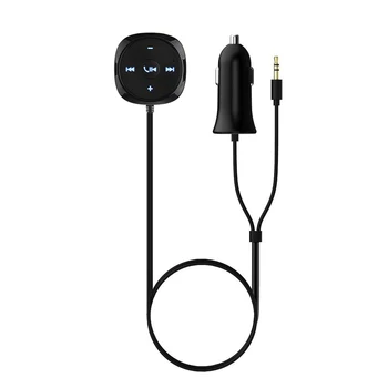 

TiOODRE Handsfree Bluetooth Car Kit MP3 Player 3.5mm AUX Audio A2DP Music Receiver Adapter with Magnetic Base Support IOS Siri