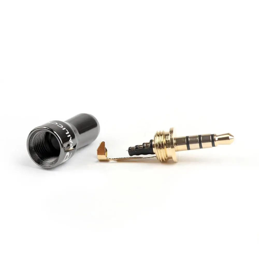 Artudatech 100Pcs 3 5mm Stereo 4Pole Male Jack Plug Audio Connector Solder For Headphone Budweiser Adapter Parts