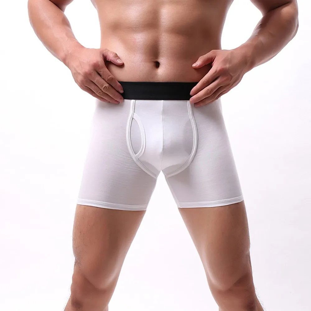 

Men Sports Briefs Long Boxer Briefs Cotton Running Comfort Underwear Large Size Men's Sports Underwear Men's Long