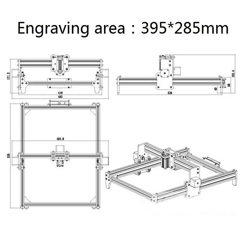CNC Router Laser Engraver S1 15W 500mw 2500mw 5500mw 15000mw Head Wood Carving PCB Milling Mini Marking Machine