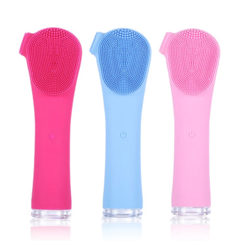 

Mini Electric Facial Cleansing Brush Silicone Sonic Face Cleaner Deep Pore Cleaning Skin Massager Face Cleansing Brush Device