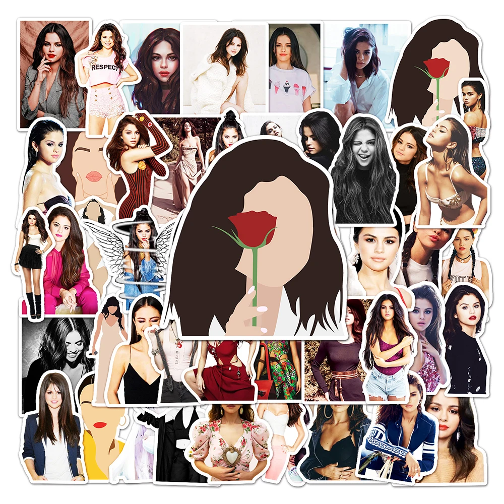 Singer Selena Gomez Aesthetic Stickers Guitar DIY Graffiti Sticker Decals Packs 10/30/50PCS for Teens cartoon stickers