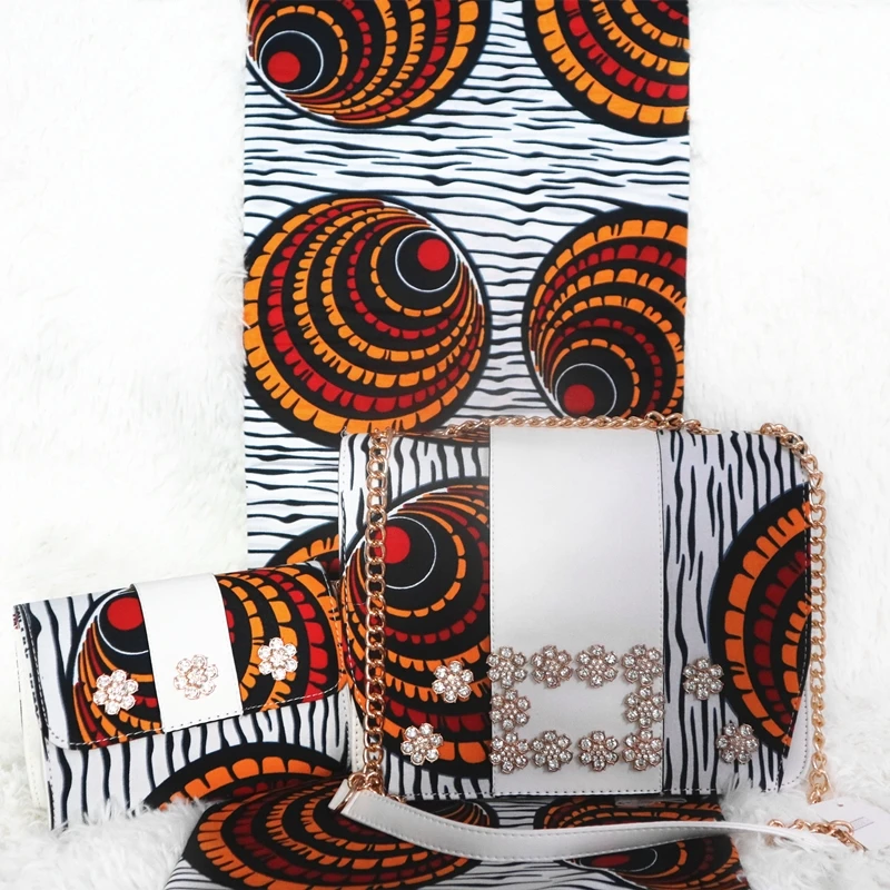 Nieuw! hoge Kwaliteit Wax Handtas Sets, 2019 Populaire Vrouw Wax Zakken Met 6 Yards Katoen Wax Prints Stof Voor Kerk Party Nieuw! hoge Kwaliteit Wax Handtas Sets, 2019 Populaire Vrouw Wax Zakken Met 6 Yards Katoen Wax Prints Stof Voor Kerk Party
