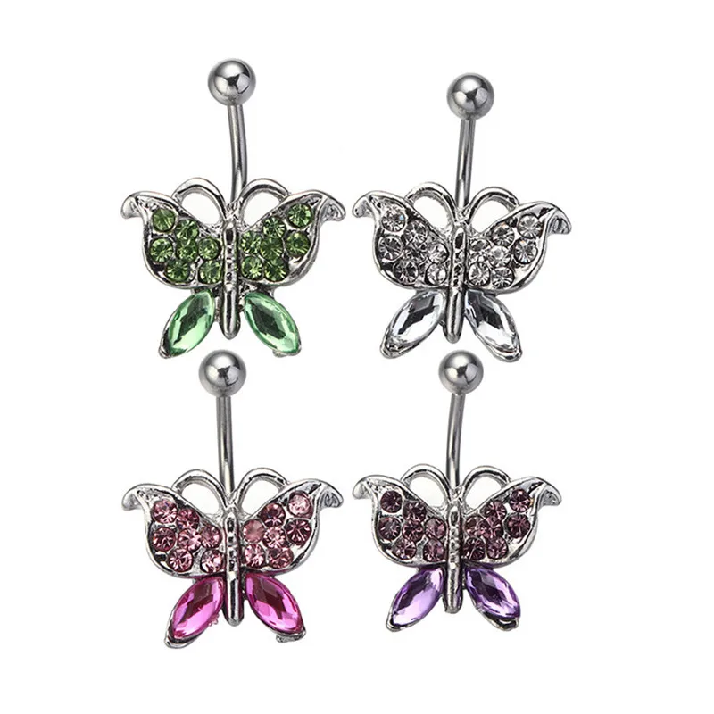 Stainless Steel Crystal Heart Belly Button Piercing Dangle Fashion Navel Piericng Ring Animal Piercing Jewelry 1PC piercing jewelry belly button piercings body piercing jewelry body jewelry