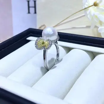 

925 Silver Classical Adjustable Pearl Ring Settings Findings Mountings Parts for Oyster Edison Pearls Corals Jade Beads Stones
