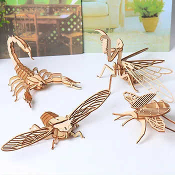 

1 Pcs Wooden Home Decor Creative Insect Animal Design Handmade DIY Wedding Party Decor 13*25*4 cm Wooden Carving Supplies