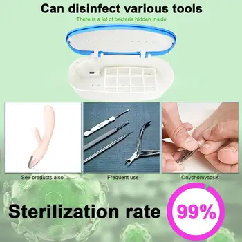 

2019 Sterilizer For Manicure Instruments Disinfection Esterilizador Manicure UV LED Nail Tools Nail Tweezers Disinfector Box New