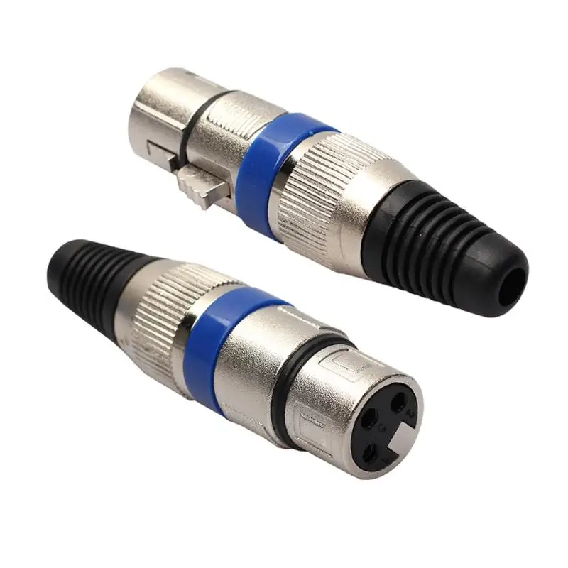 2 пары XLR 3 Pin Женский микрофонный разъем аудио микрофонный кабель Разъем Blu