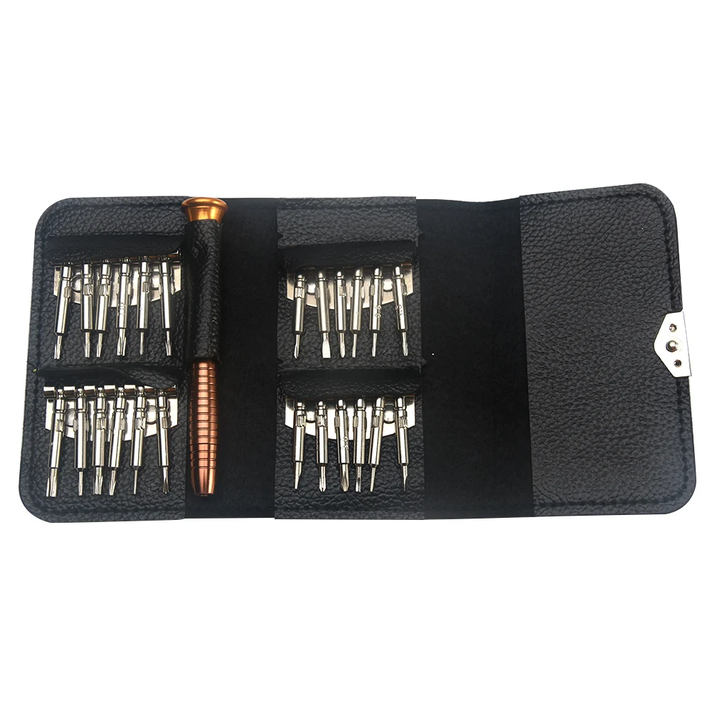 

High Quality 25-in-1 Screwdriver Set Wallet Pocket Convenient Repair Tools for Electronics PC Laptop 20*10.5cm #17