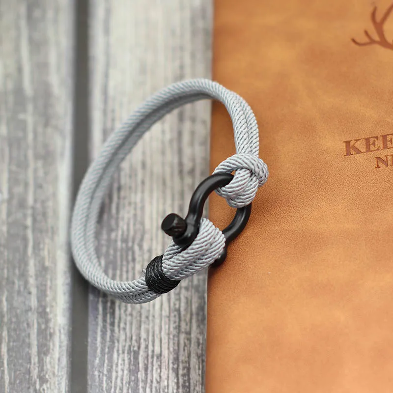 Men Lucky Rope Bracelet Outdoor Survival Cord Chain