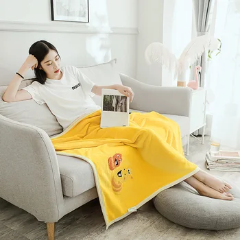 

New Soft Flannel Blanket Throw 100x150cm yellow Cartoon Blanket for Girls Boys Children's Kids Gift Bedroom on Bed Sofa