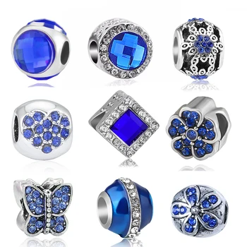 

2Pcs/lot Hot Fashion Crystal Flowers Crown Owl Hearts Animal DIY Beads Fit Brand Charms Bracelets & Bangles for Women Jewelry