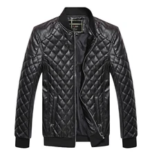 Новое поступление, мужская куртка из искусственной кожи, приталенная, Ретро стиль, мотоциклетные кожаные куртки и пальто, повседневная, Байкерская, черная, мужская куртка