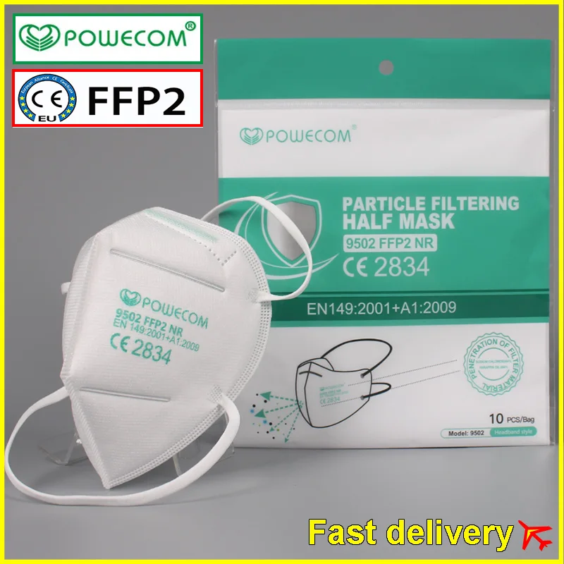 10-100pcs / bag  original FFP2 Mouth Face Mask 6 Layers CE Certification Filter Dust Mouthpiece FFP2 Masks Protection Face Cover