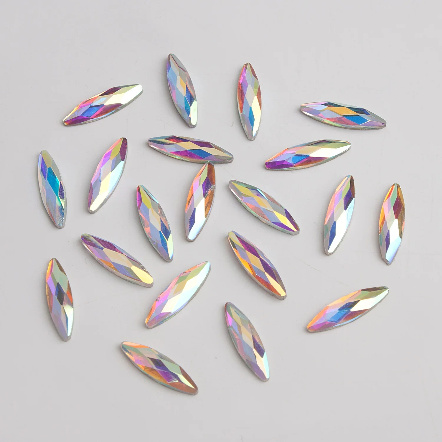 1 Pack Nail Art Rhinestones Flat Shapes Crystals Glass AB Colorful Stones for 3D Nails Art Decoration Manicure Gems Diamonds