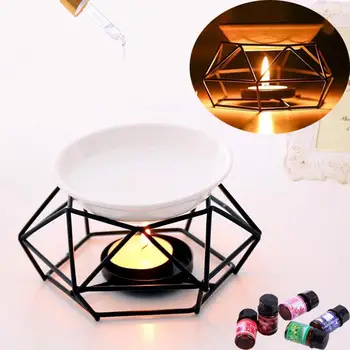 

Nordic Metal Candle Holder Stand Aromatherapy Oil Burners Geometric Shape Candle Holders Iron Candlestick Holder Home Decor