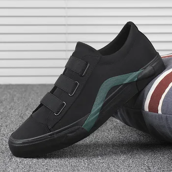 

Man Slip on Shoes Mens Canvas Sneakers Men Black Shoes Zapatillas Casuales Mens Trainers Espadrillas Platform Green Sneakers