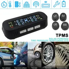 Автомобильный Солнечный беспроводной монитор давления в шинах Система шин TPMS ЖК-дисплей с 4 внешними датчиками мониторинг для автомобилей грузовых автомобилей