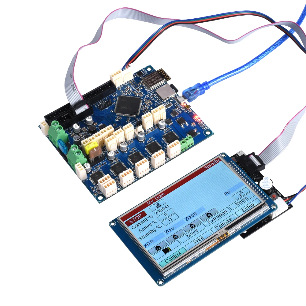 Placa de Controle Controlador da Tela Toque para Blv Placa com 4.3 Duet Wifi Clonado Duetwifi 32 Bit 5 7 Paneldue Mgn Skr 2 V1.04 7 clonado duetwifi 32 bit placa com 4.3