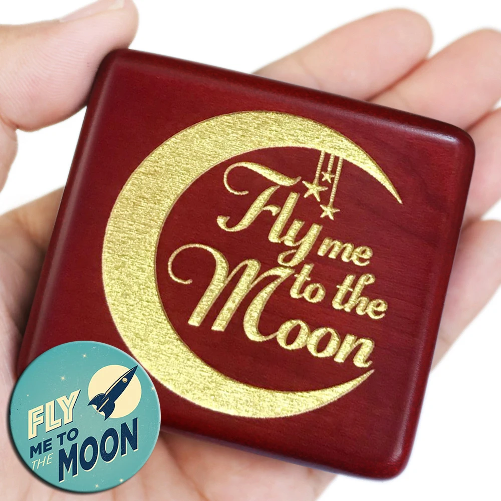 Ручной работы деревянные FLY me to the moon музыкальная копилка подарок на день рождения на Рождество День Святого Валентина специальные подарки для влюбленных, детей