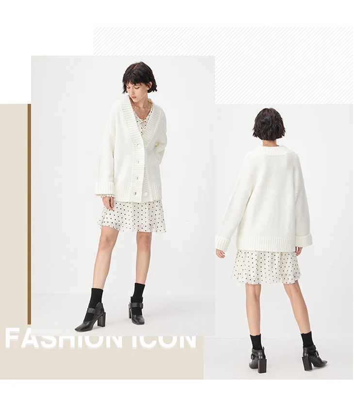 Только женский свободный вязаный кардиган | 11933B506