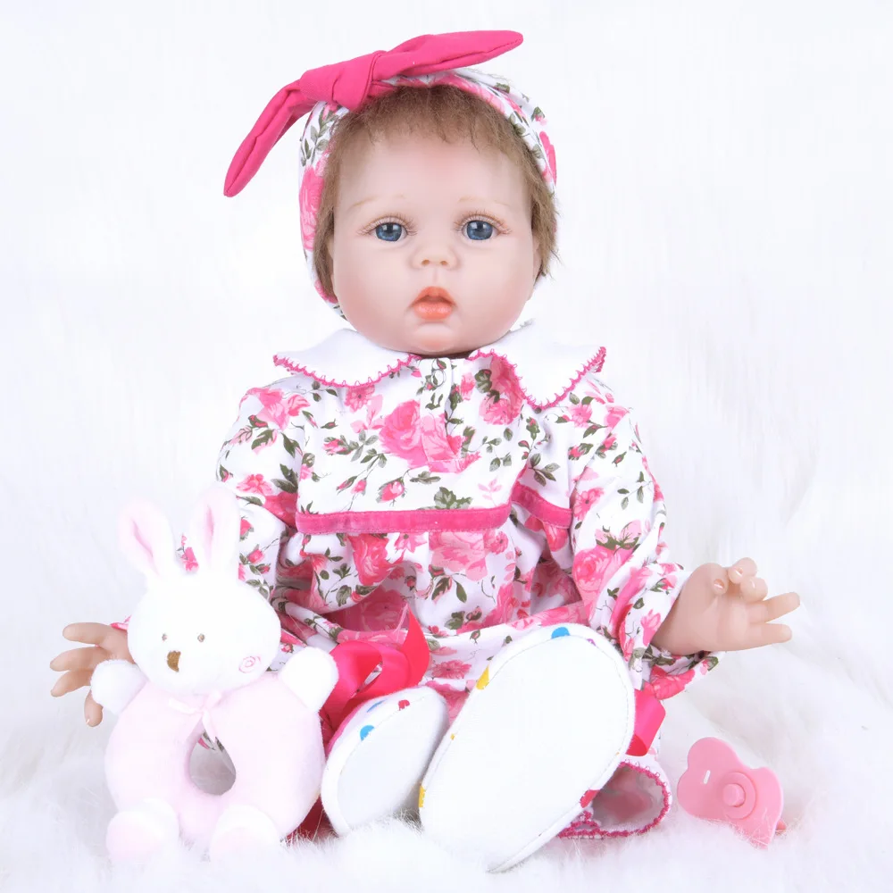 55 см тканевое тело ручной работы завитые волосы цветочный костюм новорожденный с