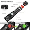 Ultra Bright LED Flashlight With T6  LED lamp beads Waterproof Torch Zoomable 3lighting modes Multi-function USB charging ► Photo 3/6