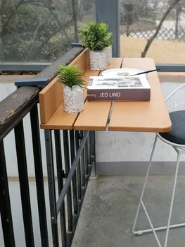 

Balcony railing hanging table hanging folding easy to hang computer desk