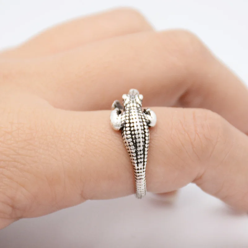 Винтаж крокодил Anel Masculino Любовь кольцо для мужчин Boho Аллигатор Тон животных Anillos серебряные кольца для женщин ювелирные изделия лучшие подарки