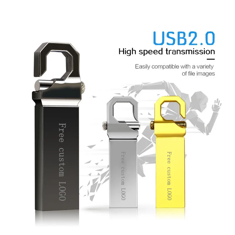 Флеш-накопитель Usb 32 ГБ флеш-накопитель металлический накопитель 128 ГБ 4 ГБ 8 ГБ 16 ГБ 64 ГБ с кольцом для ключей флеш-память usb флешка Бесплатный