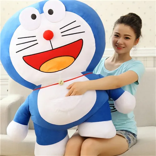 Fancytrader 39'' Pop Anime Japan Big Doraemon Plush Toy Giant Blue Stuffed Cartoon Doraemon Cat Doll Nice Birthday Gift 100cm (2)