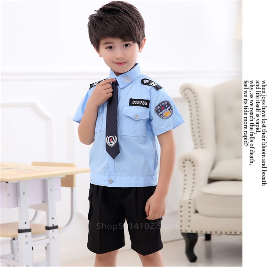 Костюм полиции для мальчиков и девочек Карнавальные вечерние комплекты одежды