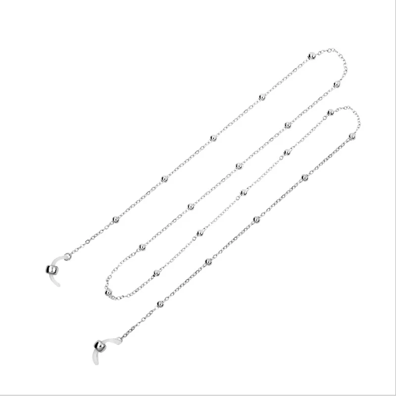 as picture 70 см Элегантная стеклянная цепочка для очков, для чтения, из бисера, стекло es, цепочка для очков, веревка, ремешки, розовое золото, серебро, стеклянный шнур, ремешок на шею - Цвет: as picture
