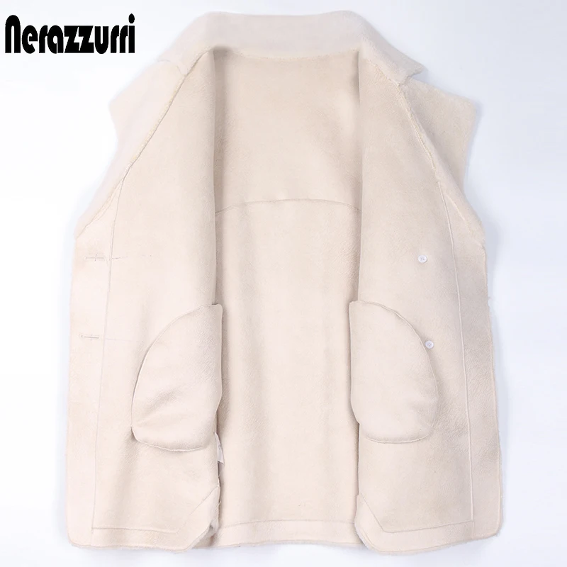 Nerazzurri winter oversized teddy coat women lapel