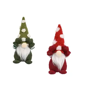 

2Pcs/Bag/Cloth Art Covering Eye Faceless Santa Doll/XMAS Decor/Christmas Ornaments/Festival Atmosphere Scene Arrangement