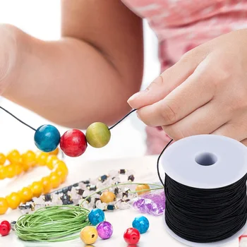 

4 Rolls 0.8 mmx100M /Roll Elastic String Cord Elastic Thread Beading String Cord for Jewelry Making DIY Crafts