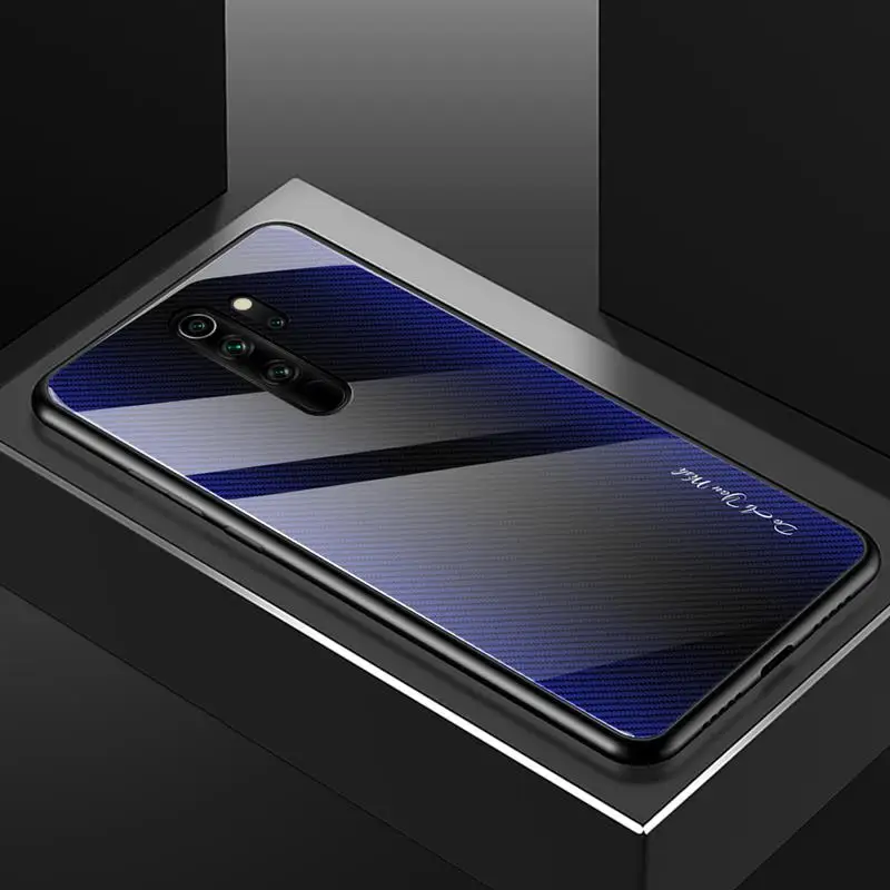 deep blue Чехол для Xiaomi Redmi Note 8 pro, Мягкий бампер с градиентным стеклом, чехол для Redmi Note 8 T, чехол для Redmi 7 8 A Note 7 6 5 pro, чехол - Цвет: deep blue