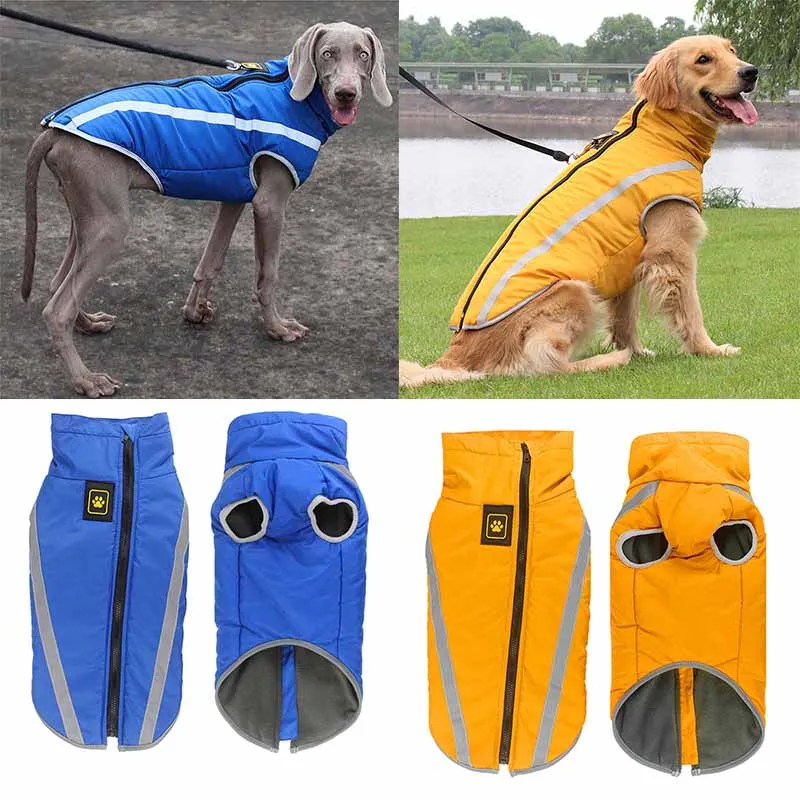 Large Pet Dog Jacket Winter Warm Dog Clothes for Labrador Waterproof
