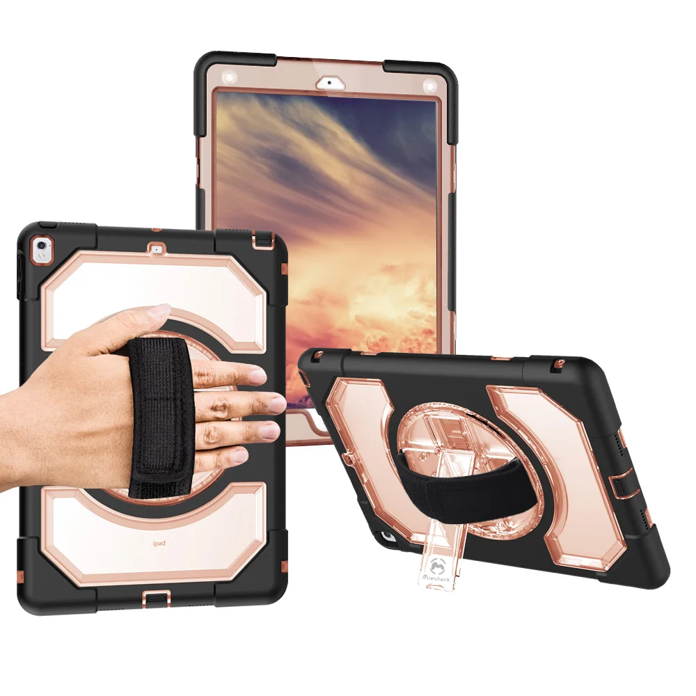 Gold Для iPad чехол для планшета Pro 10,5 противоударный сверхпрочный защитный чехол с поворотом на 360 ручной ремешок для шеи и плеча FHL02 - Цвет: Gold