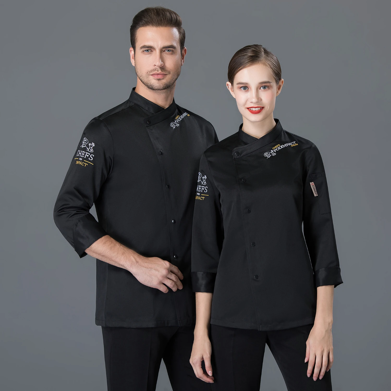Куртка шеф-повара с длинными рукавами профессиональная голова шеф-повара Униформа ресторан отель кухня рабочая одежда хлебобулочные изделия обслуживание унисекс Куртка поварская