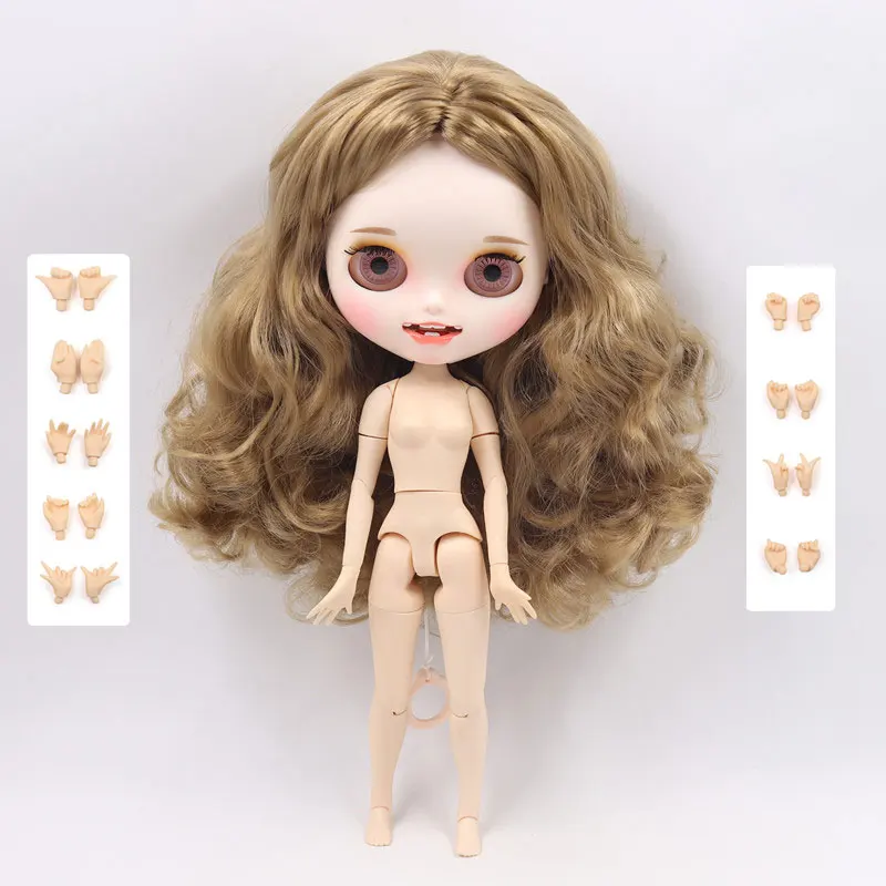 Кукла Blyth 1/6 bjd белая кожа шарнирное тело матовое лицо шарнирное тело индивидуальное лицо с бровями 30 см ледяная sd игрушка - Цвет: like the pic