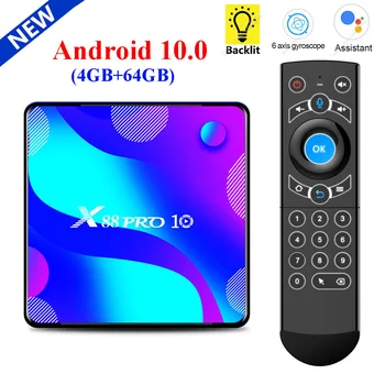 

X88 Pro 10 Smart TV Box Rockchip RK3318 4GB 64GB Android 10 TV Box 4K 1080P 5G Wifi Media Player Netflix Youtube Set Top Box