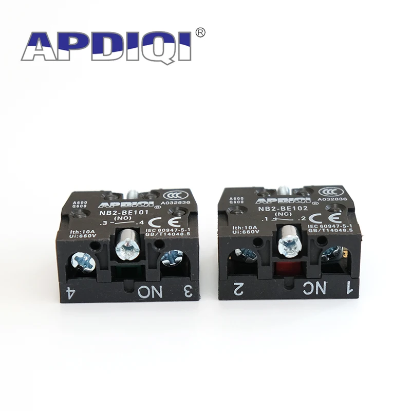 10Pcs XB2 평상시 열림 및 닫힘 접점 블록 누름 버튼 스위치 부품 NO 녹색 NC 빨간색 BE101 BE102 ZB2