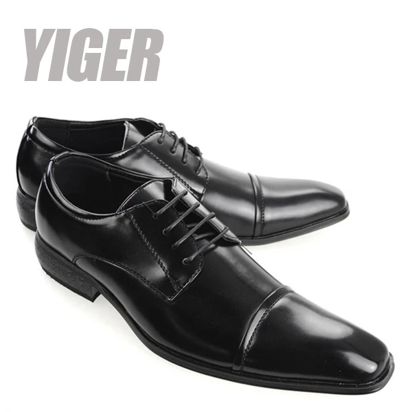 YIGER/мужские туфли дерби; новые кожаные модельные туфли с острым носком; большие размеры; японский костюм; мужская деловая обувь; Мужская официальная обувь; 356 - Цвет: Black Derby shoes