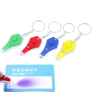 

High Quality 4Pcs/lot Anti Blue Light LED Flashlights Metal Plastic Torch Light For Glasses Test