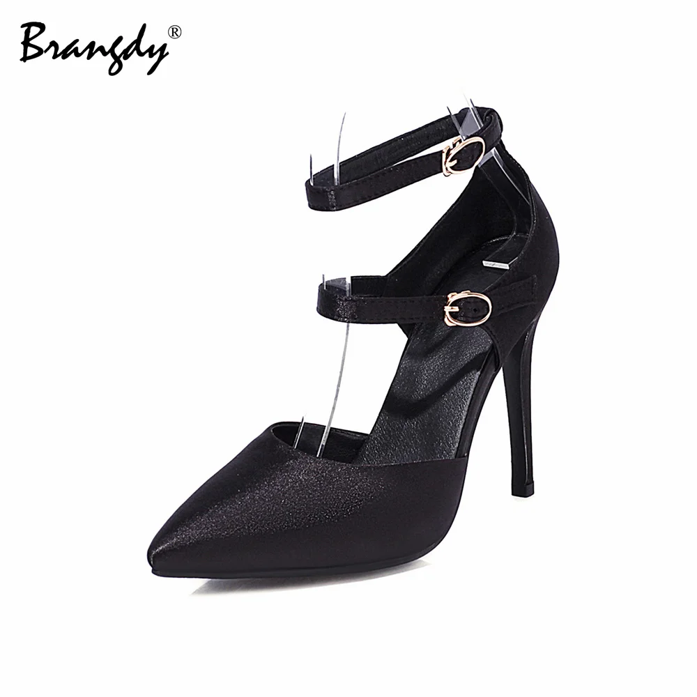 

Brangdy Sexy Women Thin Heels Pumps Fashion High Heels Shoes Pointed Toe Women Wedding Shoes Buckle Ladies Stiletto Women Heel